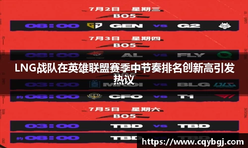 LNG战队在英雄联盟赛季中节奏排名创新高引发热议